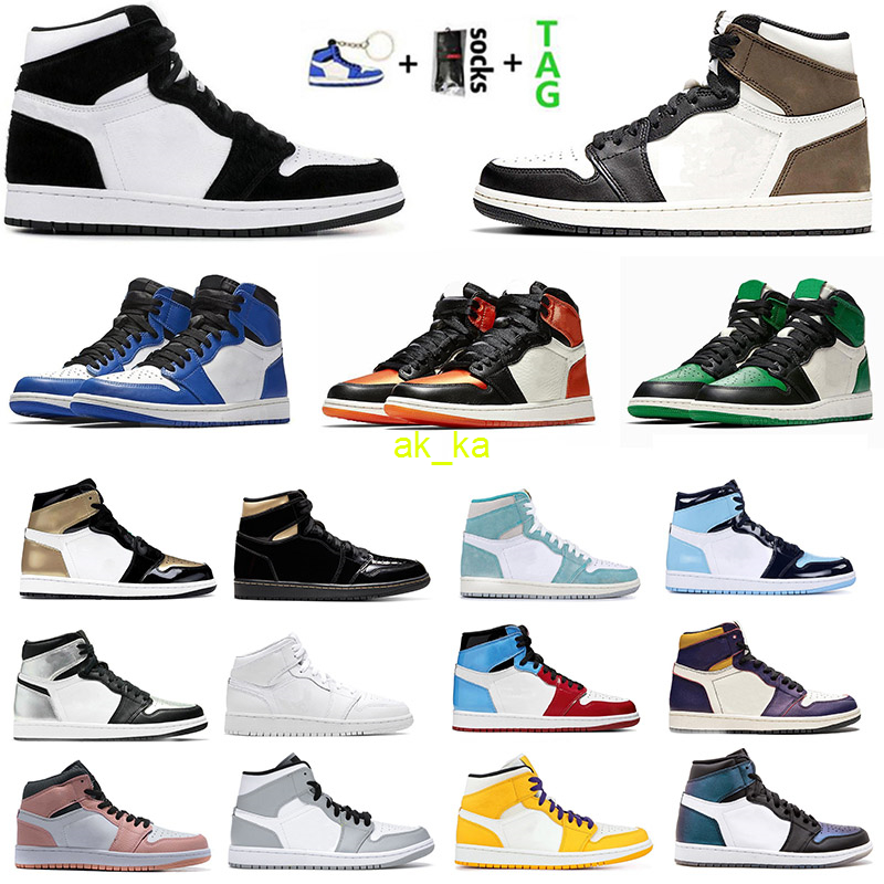 

3 days ship out 2023 Jumpman Low 1 1s high-top basketball shoes top blue OG black toe court purple SP men's and women's sneakers 36-46 euros with no box