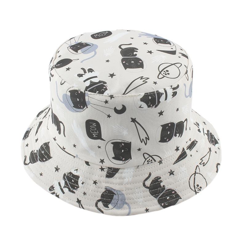 

Berets Cartoon Cat Cute Bucket Hats Cool Outdoor Cotton Summer Fisherman Caps For Women Men Reversible Fishing HatBerets, Dolphin blue
