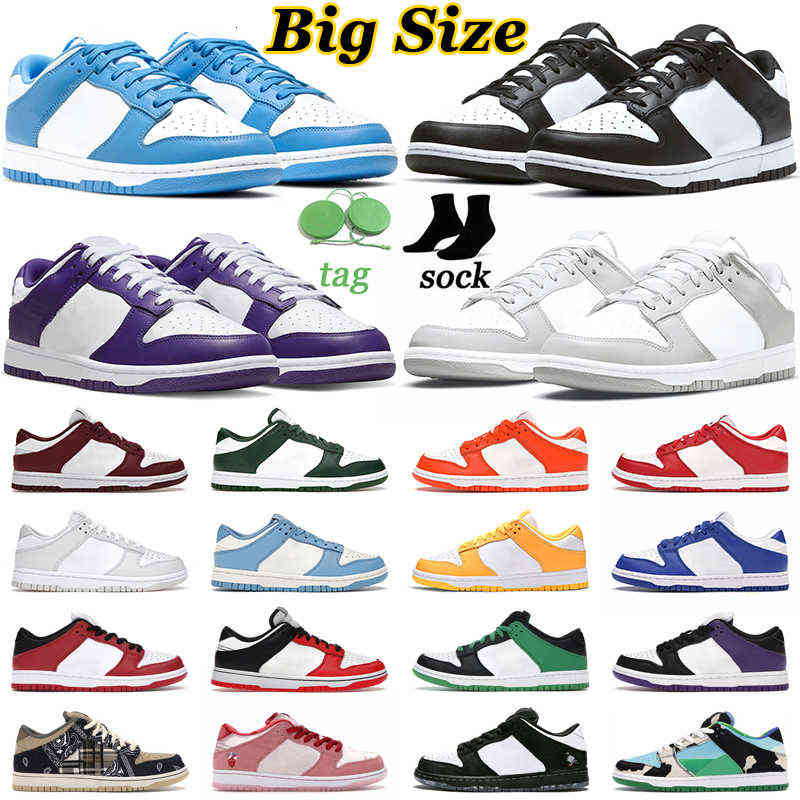 

Designer Big Size US 13 Casual Shoes Men Women Panda Black White UNC Syracuse Photon Dust Kentucky Grey Fog Court Purple Mens Shoe trainer
