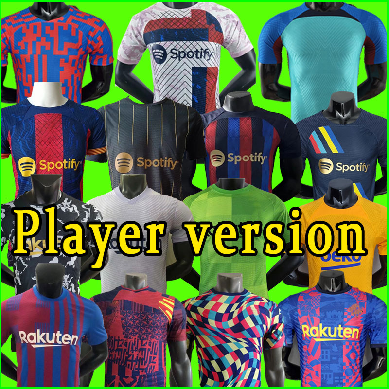 

PLAYER VERSION Barcelonaes soccer jersey 21 22 23 camiseta de futbol ANSU FATI 2022 2023 F.DE JONG Maillots de Memphis O. DEMBeLe Lewandowski goalkeeper training, 21-22 away