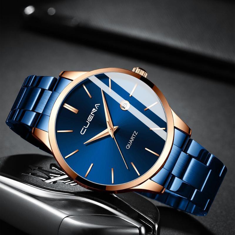 

Wristwatches 2022 CUENA Fashion Mens Watches With Stainless Steel Top Sports Date Quartz Watch Men Relogio Masculino, Gsw