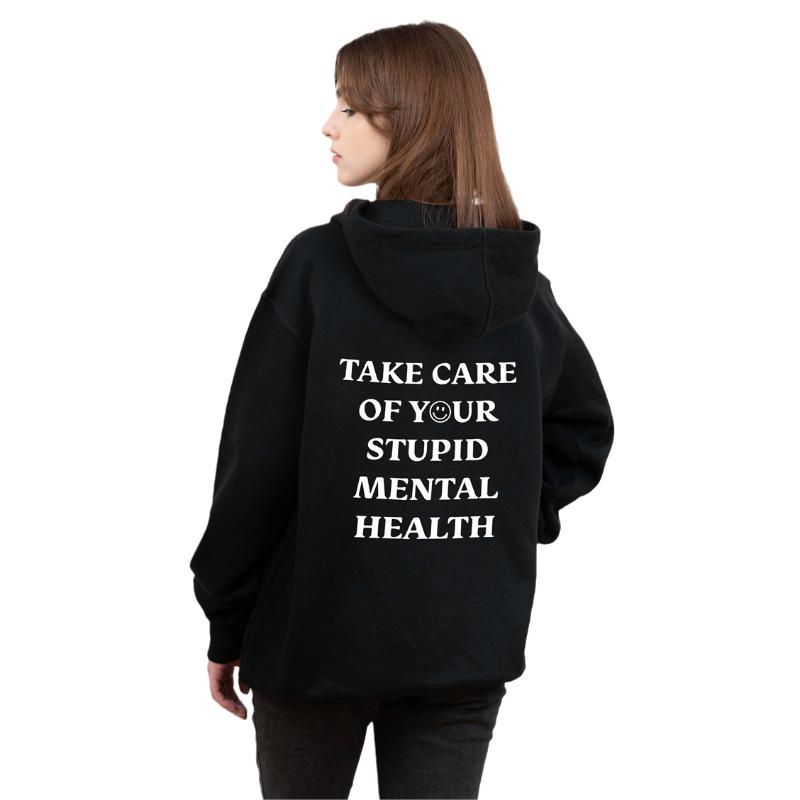 

Men's Hoodies & Sweatshirts Take Care Of Your Stupid Mental Health Zip Hoodie Unisex Winter Top Cotton Hoody Trendy Casual Big Drop Sleeve C, Ts-1651