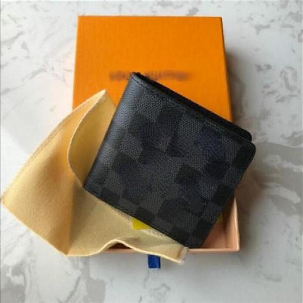 

2022 new L bag billfold High quality Plaid pattern women wallet men pures high-end luxury s designer L wallet 88334p, X3 l black check fork wallet