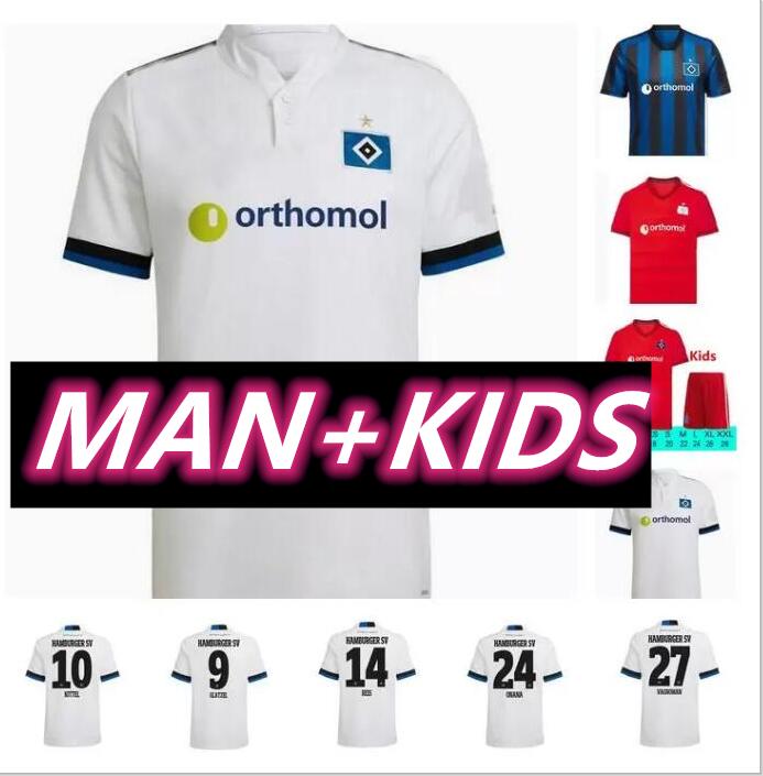 

21/22 Hamburger SV Soccer Jerseys Home White VAGNOMAN ONANA LEIBOLD REIS KITTEL GLATZEL DUDZIAK 2021 2022 HSV men+Kids kit football shirts Uniforms, Kids size