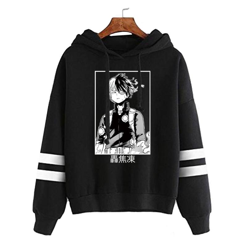 

Men's Hoodies & Sweatshirts Japan Anime Boku No Hero Academia So Todoroki For Men Autumn Winter Women Striped Hooded Sweatshirt Pullover Top