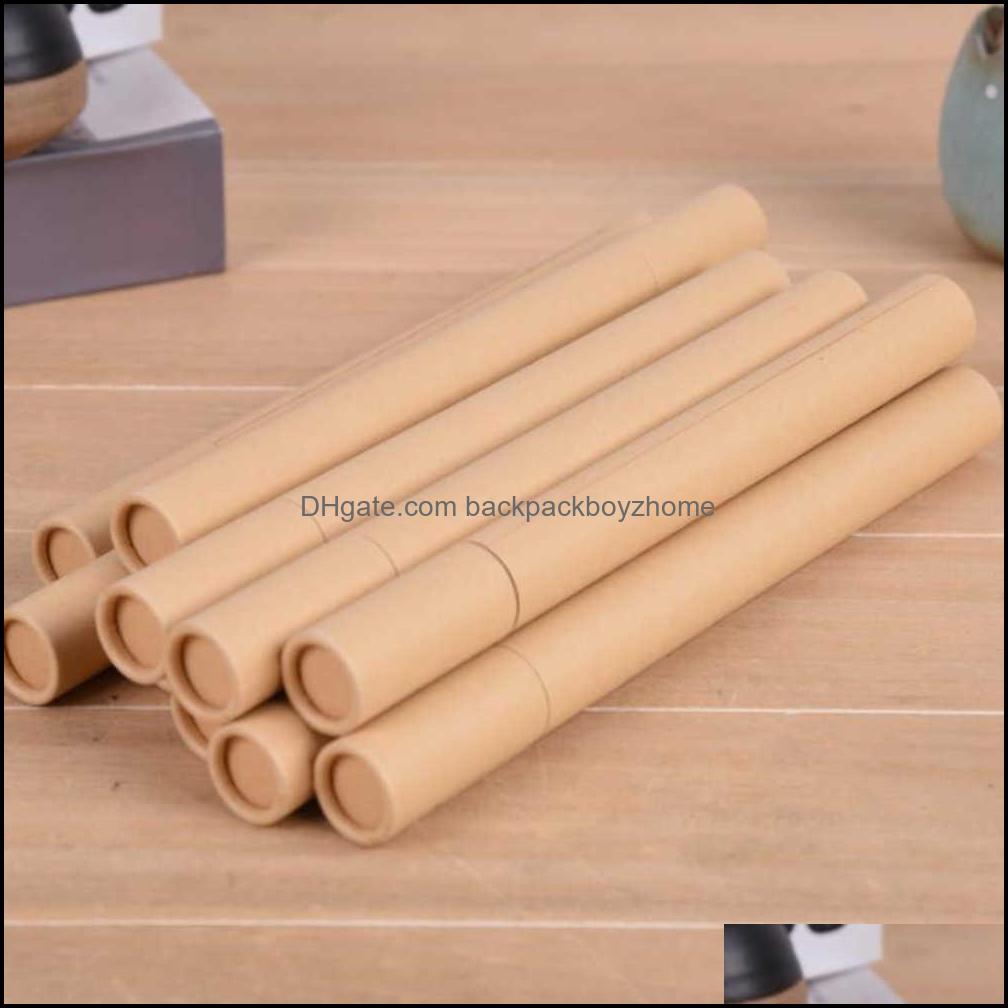 

Party Favor Event Supplies Festive Home Garden 200Pcs Kraft Paper Incense Tube Barrel Small Storage Dh5Oq