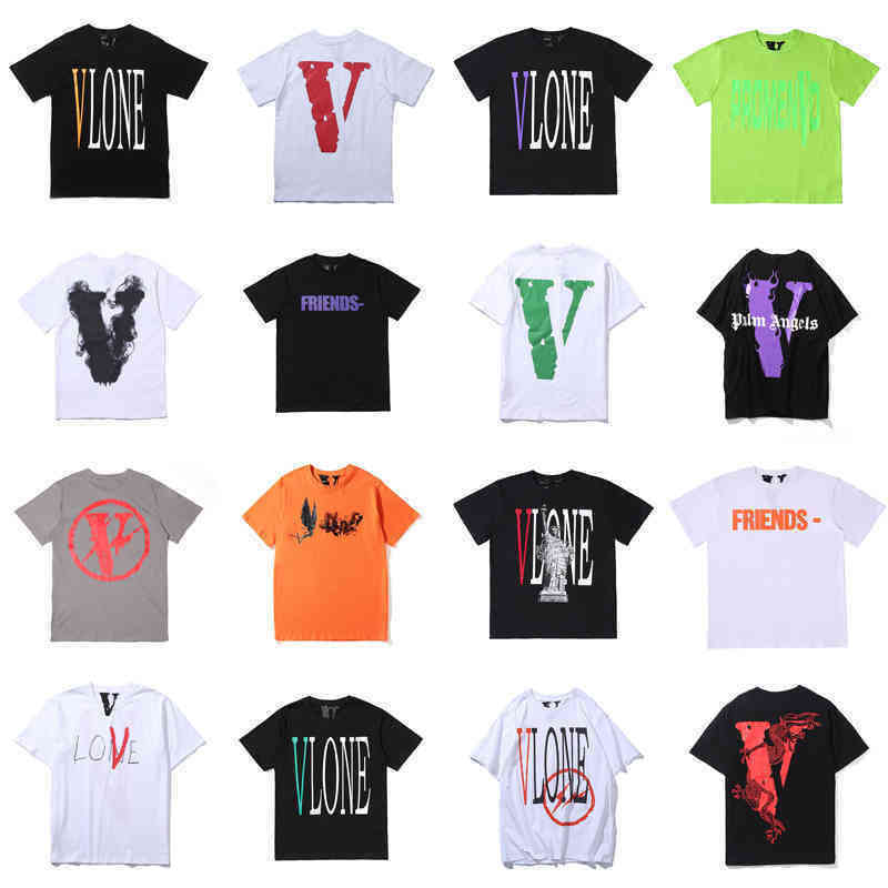 

2022 Designer Classic Brand V10ne t Shirt Friends Same Dragon Smoke Love Black Orange Big v Short Sle, White v