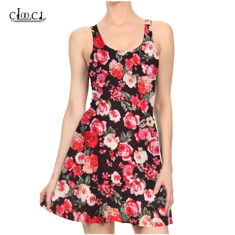

Colorful Retro Flowers 3D Print Dress Women Summer Casual Sleeveless Fashion Party Slim Dresses Vestidos 220617