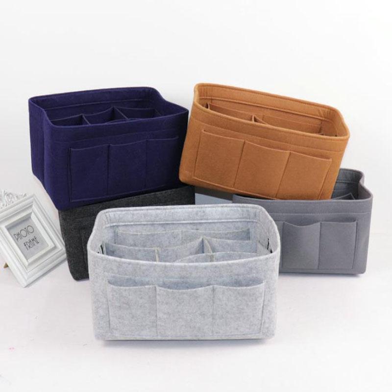 

Cosmetic Bags & Cases 1PC Felt Fabric Bag Travel Multifunction Handbag Organizer Purse Insert Storage Pouches Case, Black