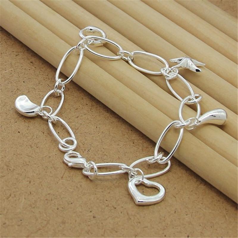 

Charm Bracelets High Quality 925 Silver Color Hand Clip Hanging Multiple Pendant For Women Party Jewelry GiftCharm