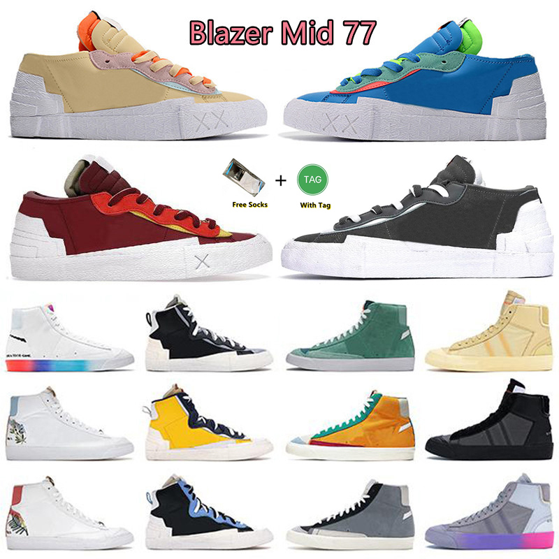 

Blazer Mid 77 Mens Casual Shoes Sneakers White Black Sail LX Good Game Catechu Indigo Bright Crimson Iron Grey British Tan Reed Men Women Trainers Sports Sneaker, Color#17