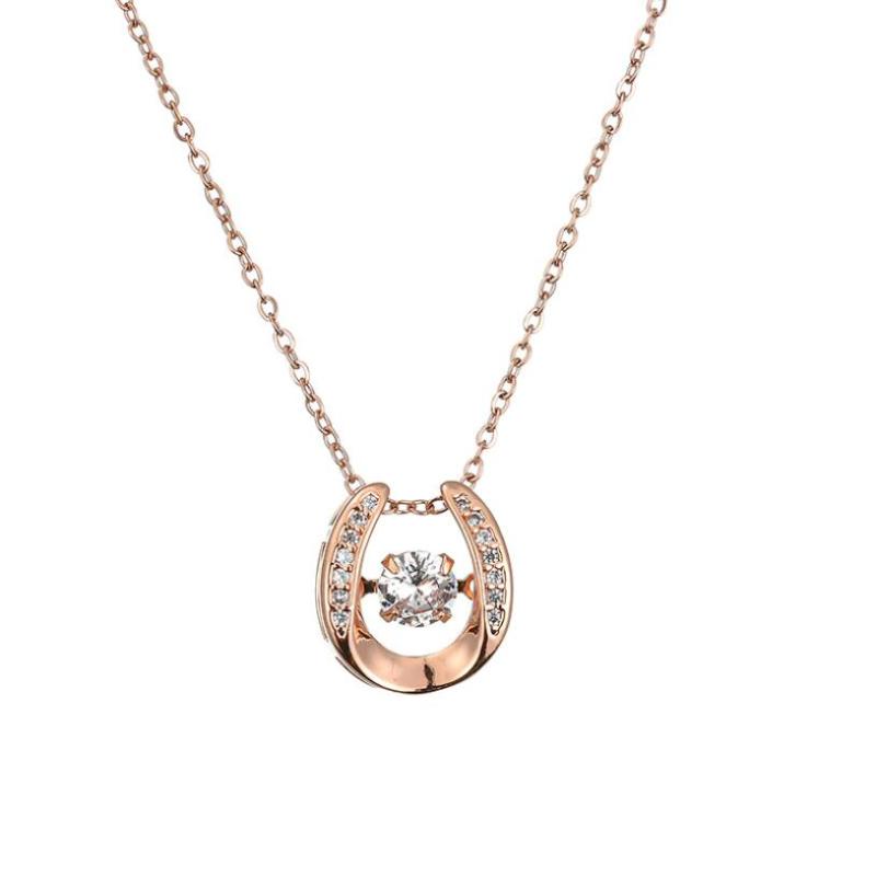 

Pendant Necklaces 316L Stainless Steel Fashion Fine High-end Jewelry Zircon U Droplet Shape Charms Chain Collier Pendants For Women