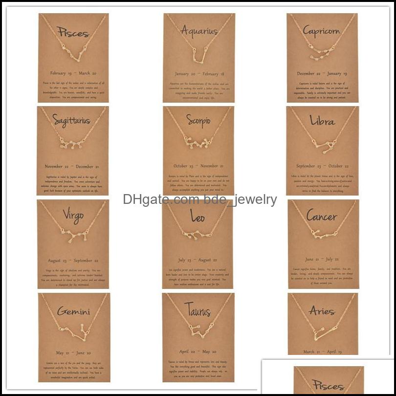 

Pendant Necklaces Star Chart 12 Constellations Birthday Month Rhinestone Necklace Jewelry Women Choker Crystal Neck Chai Dhseller2010 Dhmlu