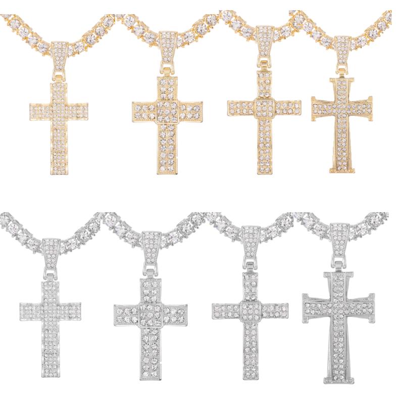 

Pendant Necklaces Jewelry 2022 Silver Color Cross Chain For Men Tennis With Necklace On The Neck Women Wholesale
