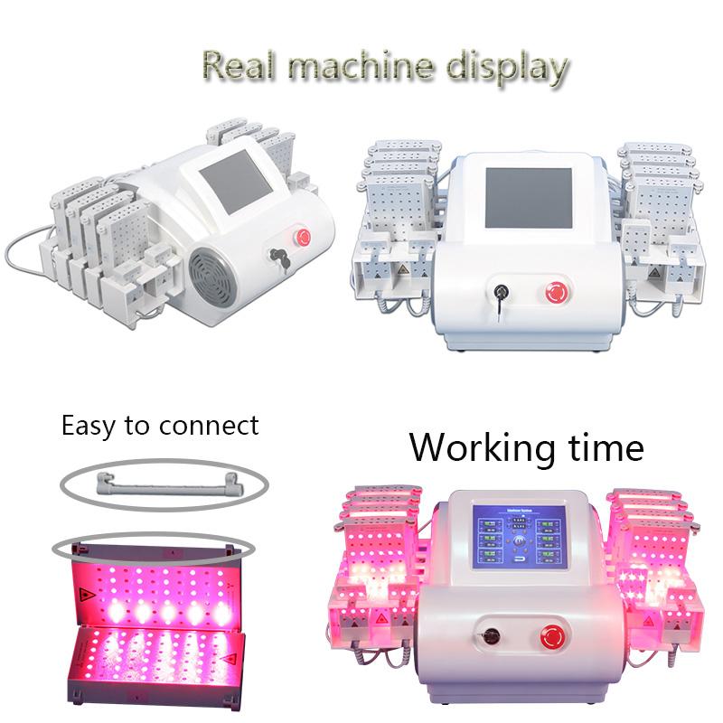Portable 12 Pads 4 wavelength 635nm 660nm 810nm 980nm diode LipoLaser Body Slimming Machine Laser Lipolysis Cellulite Removal equipment-image-765805629