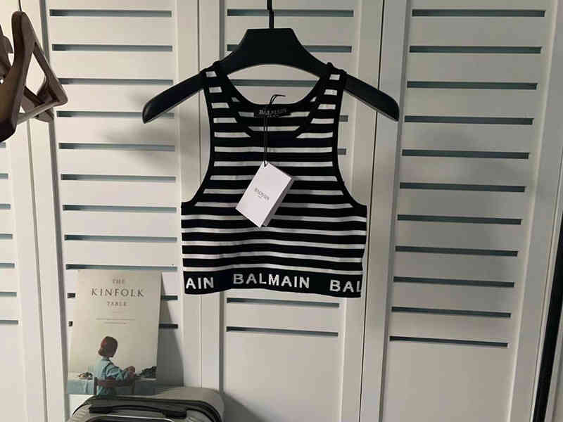 Women's T-Shirt Spring and summer balman ice stripe vest suspender nun style ins net red same NZPQ