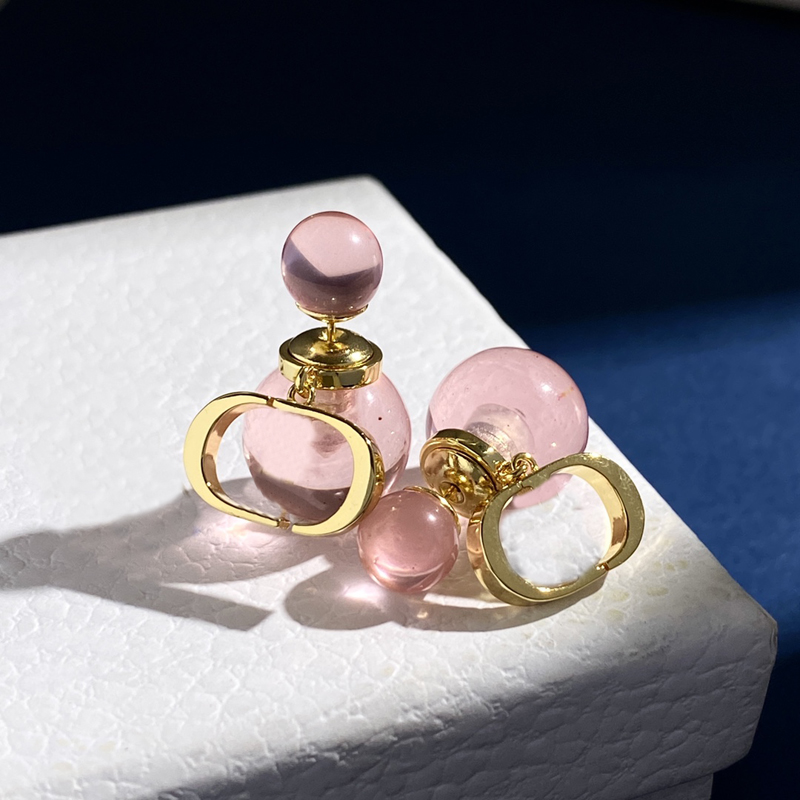 

Earrings Designer For Women Fashion Jewelry Ear Stud Earring Luxurys Transparent Jelly Studs Pink Hoops 925 Silver Boucles 22052103R