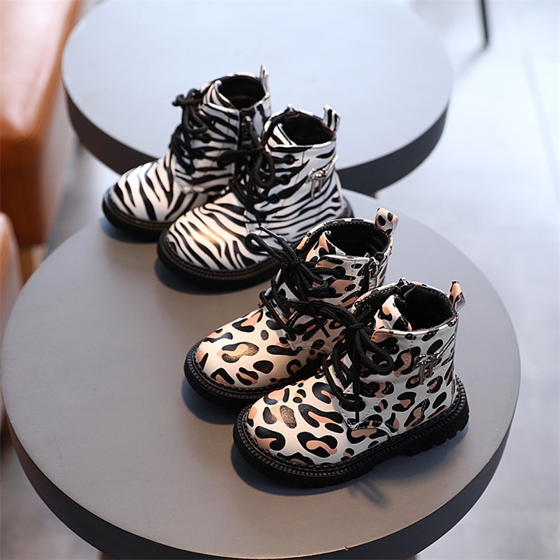 

Unisex Autumn Winter Children Short Boots Street Style Zebra Pattern Baby Shoes Boys Fashion Pink Leopard Kids Boots Girl E10081 220816