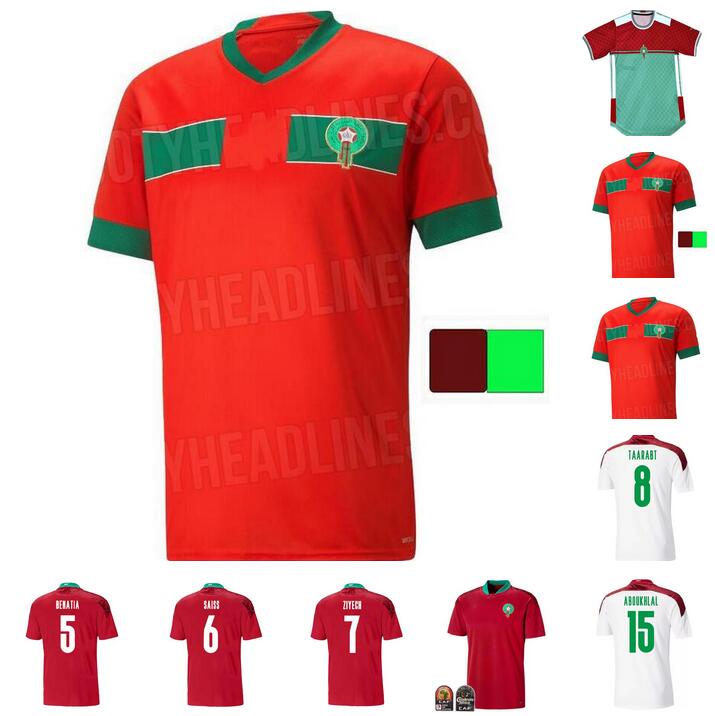 

2021 Morocco soccer jerseys home away 21 22 HAKIMI maillot de foot Ziyech Boufal FAJR Munir Ait Bennasser Amrabat football shirts