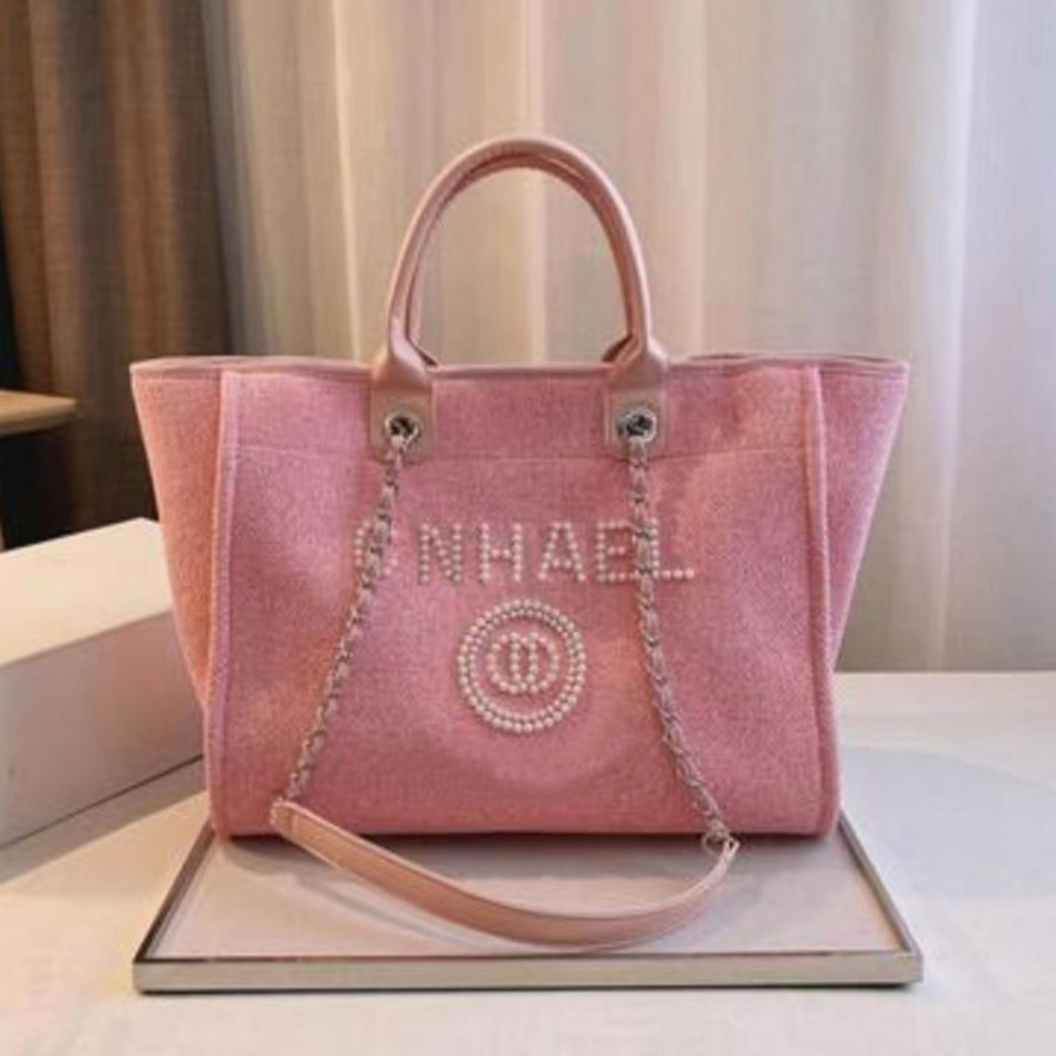 Fashion Women's Luxury Handbags Beach Bags Brand Ch Pearl Label Canvas Women Evening Bag Designers Classic High Quality Small Female Bobby B