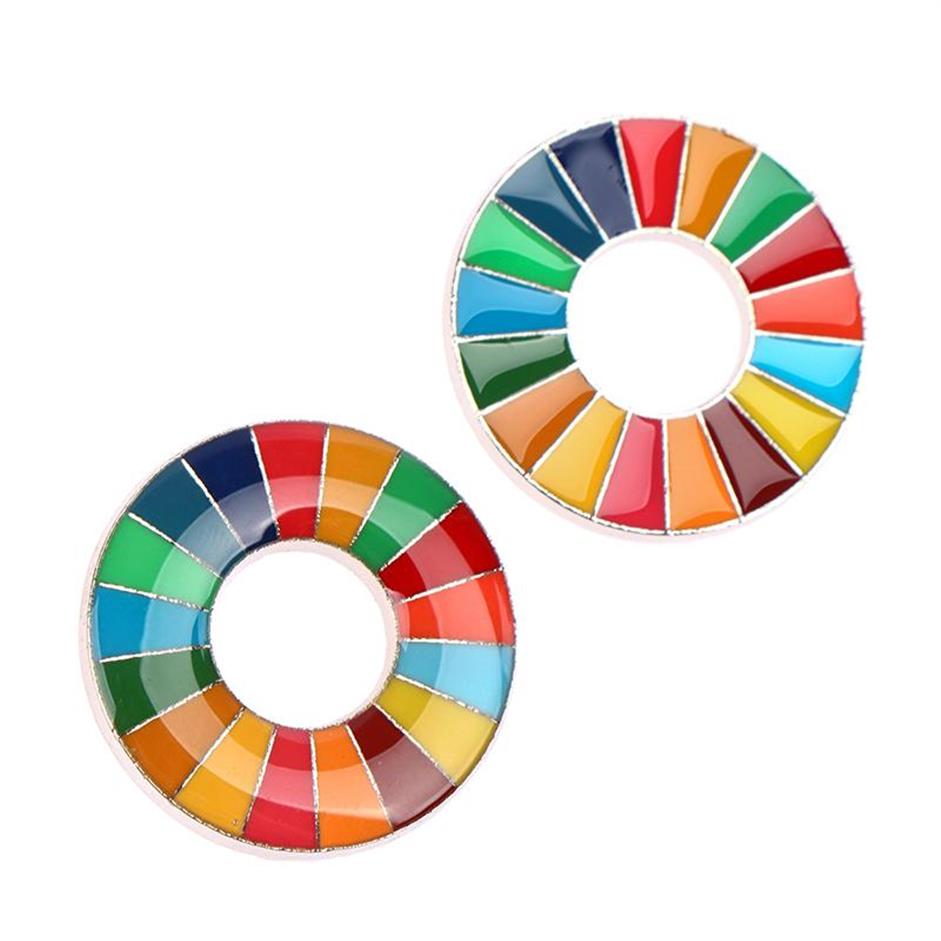 

Pins Brooches Enamal 17 Colors Sustainable Development Goals Brooch United Nations SDGs Pin Badge Fashion Rainbow Pins For Women 277I
