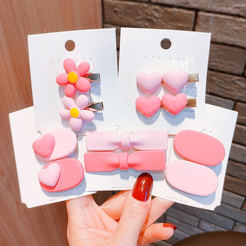 

Fashion Pink Color Flower Barrettes Geometry Bow Tie Hairpin for Women Girl Hair Accessories Headdress, Mixed color