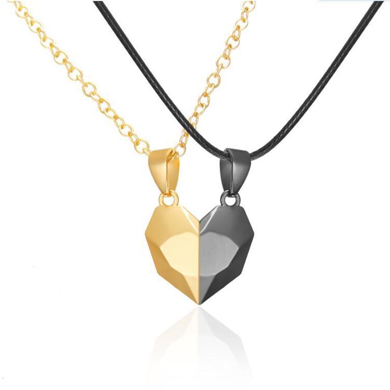 

Pendant Necklaces 2Pcs Magnetic Heart Couple Necklace For Women Men Color Matching Lovers Party Jewelry Accessories GiftPendant