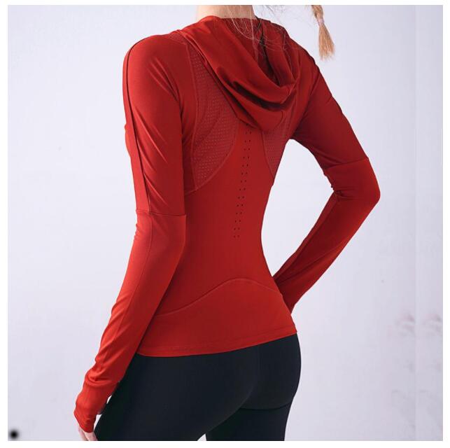 

Sports Top Women Running Fitness Yoga Hoodie Coat Thumb Hole Long Sleeve T-shirt Tight Elasticity Mesh stitching Breathable Gym Clothes C083-01, Black;white