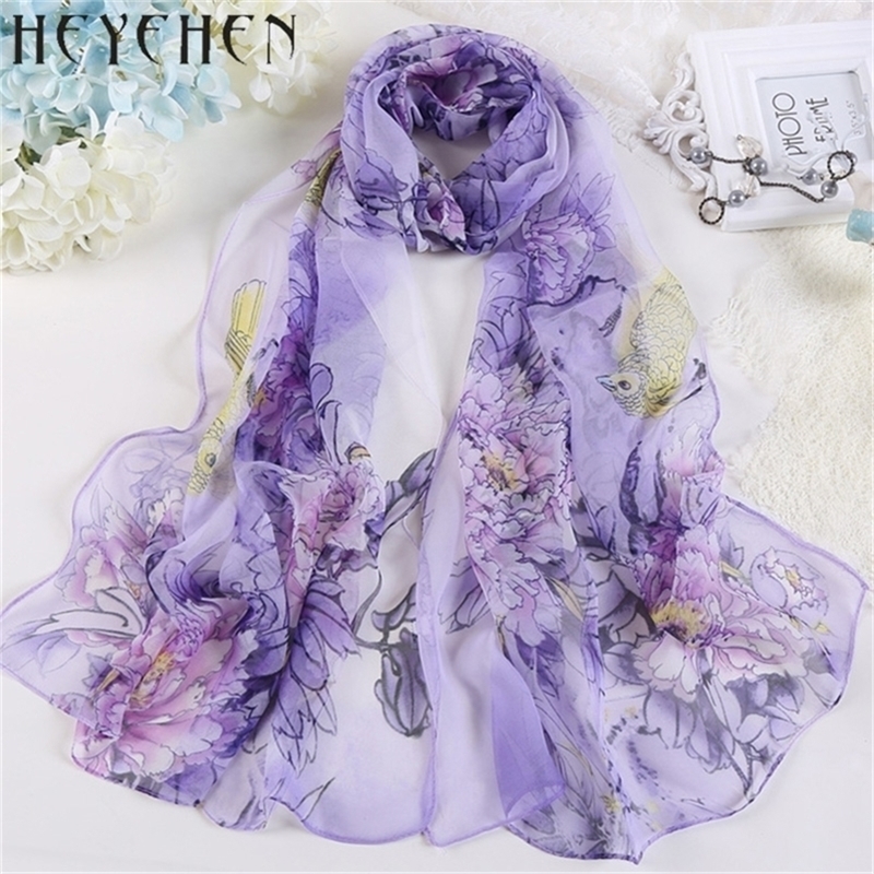 

Women Fashion Chiffon Georgette Silk Scarf For Muslim Hijab Peony Flower Bandana Summber Beach Sarong Scarf Shawl HY30 220704