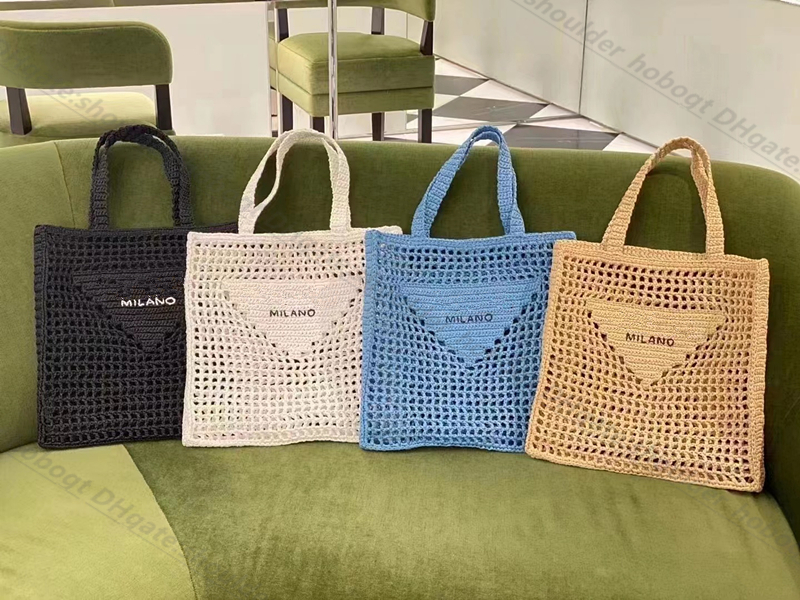 

summer travel Designer prad Beach Bags mens fashion Shoulder bag pochette woman Straw Raffias Handbag weekend Crossbody Purses large Casual Tote weave clutch bags, 2-yellow
