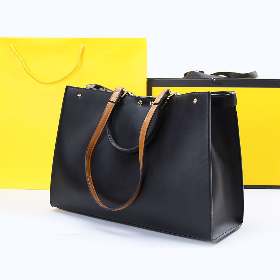 

7A quality luxury big shopping bags fashion newest peekaboo handbags i see u totes bag large capacity knob shoulder travel beach bag 100% genuine leather, Black