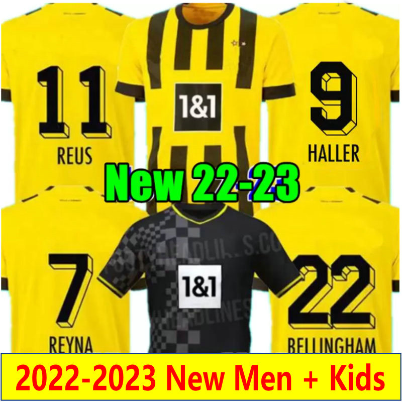 

22 23 HALLER REYNA ADEYEMI REUS soccer jerseys 2022 2023 BELLINGHAM HUMMELS SULE football shirts BRANDT HAZARD SCHULZ OZCAN MALEN camesitas de foot men kids set mykit, 22-23 away