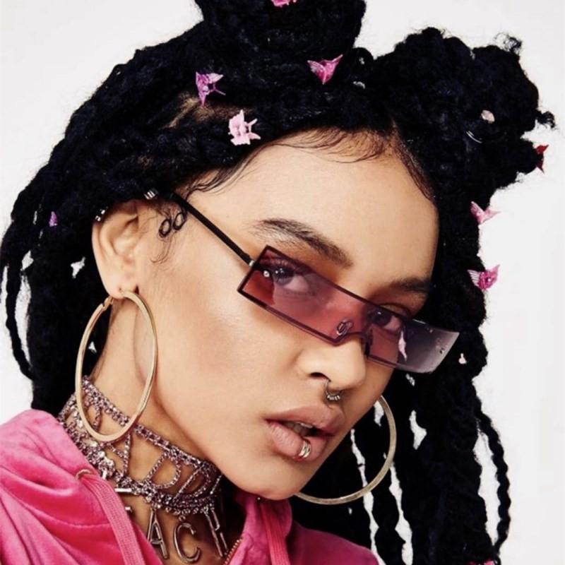 

Sunglasses Fashion Brand Designer Rectangle Women Black Shades Integrated Sun Glasses For Female Male Retro Eyewear Trending