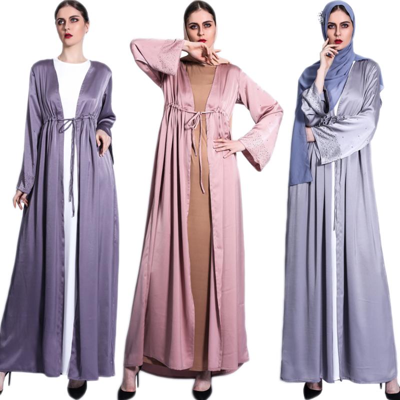 

Ethnic Clothing Abayas Muslim Women Kaftan Long Dress Open Kimono Turkey Dubai Arabic Maxi Robe Cardigan Middle East Ramadan Islamic Clothin