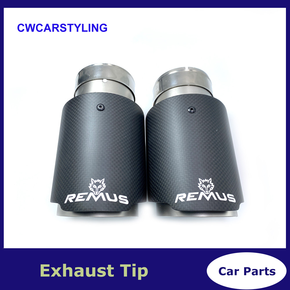 

1Pcs Fibre For RUMES Stainless Steel Universal Automobile Exhaust Pipe Muffler Car Accessories Modification Passat Performance