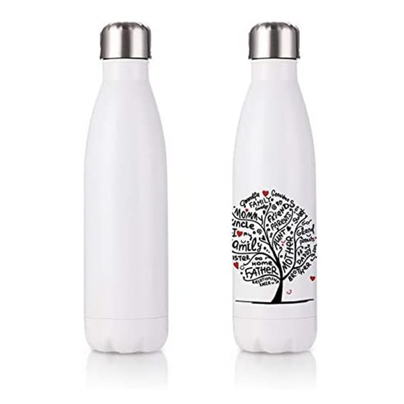 

17oz Sublimation Blanks Water Bottle in Bulk Sport Stainless Steel Insulated Tumblers with Sublimation 0406, White