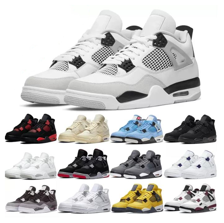 

Jumpman 4 4s Mens Basketball Shoes Military Black Red Thunder University Blue White Oreo Sail Bred Black Cat Metallic Purple Trainers Designer Sneakers, 34
