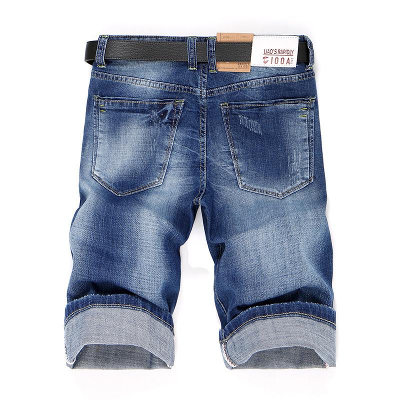 

Men's Jeans Summer Thin Slim Male Splicing Well - Sold Pants Casual Super Large Fashion Brand Short Five Points Size -38 40Men's, Blue