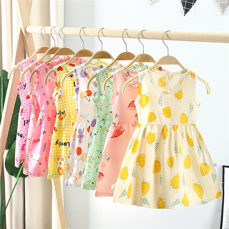 

high quality baby Girls Summer Dress Cotton toddler Kids Short Sleeve Dresses Little Girl outwear Clothes FREE By Epack Y01, 5#