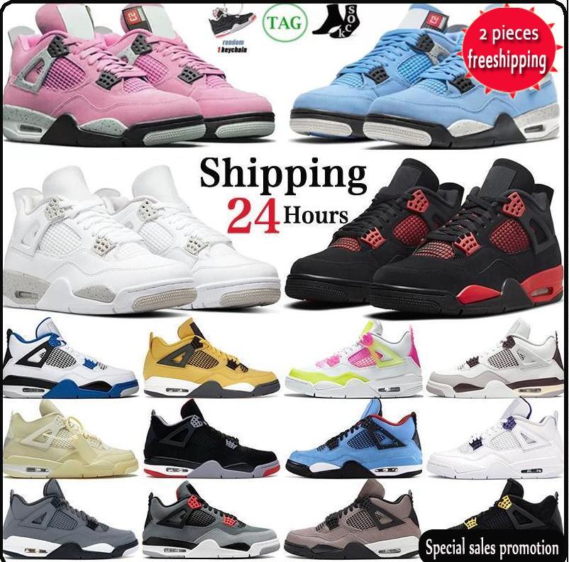

2022 new Jumpman 4 Basketball Shoes Men Women 4s Military Black University Pink Blue Red Thunder Black Cat Bred Sail Neon Mens Trainers Sports NB, Men size