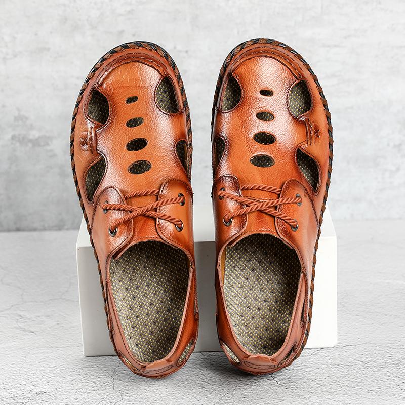 

Sandals Men Loafers Genuine Leather Summer Beach Casual Outdoor Plus Size Handmade Male Shoes 38-46Sandals, 88317 hei