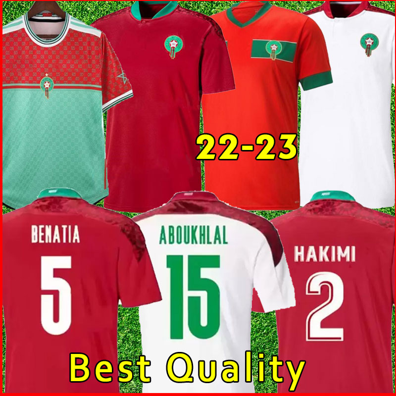 Maillot MAROC 2021 2022 2023 Maroc Soccer Jersey Home Red Away White Hakimi Ziyech Alioui Munir Top Quality 21 22 23 MENS MAILLOTS DE FOOD WORDCU