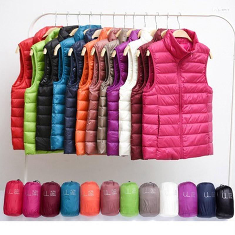 

Women's Down & Parkas Autumn Duck Warm Vest Sleeveless Stand Collar Portable Quilted Vests Female 2022 Winter Solid Casual Woma Luci22, Orange