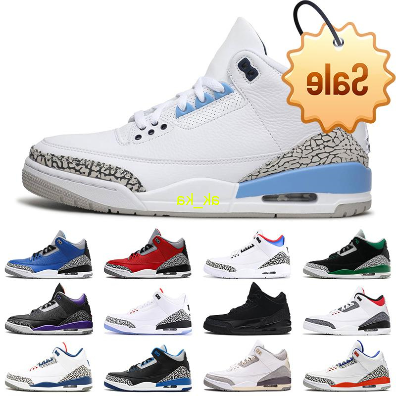 

10 days delivered Men Jumpman 3 Basketball Shoes Unc Varsity Royal Seoul 3s Racer Blue Pine Green Mens Trainer