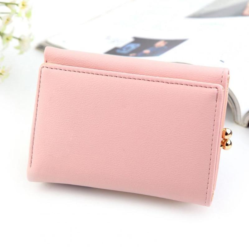 

Wallets Women Fashion Faux Leather Trifold Short Wallet Cash Card Holder Coin Purse For Daily LifeWallets, Blue