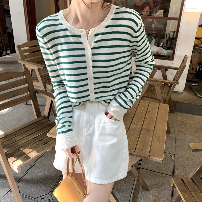 

Women's Knits & Tees Loose Striped Knitted Cardigan Sweater For WomenWomen's Walt22