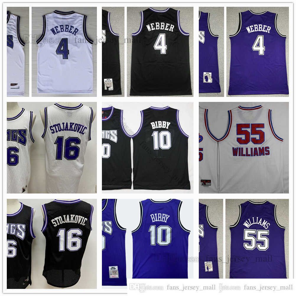 

Youth Kids Men Basketball Jerseys 4 Chris 10 Mike Webber Bibby 15 DeMarcus 16 Peja Cousins Stojakovic Jason 55 Williams Retro Jersey, Same as picture