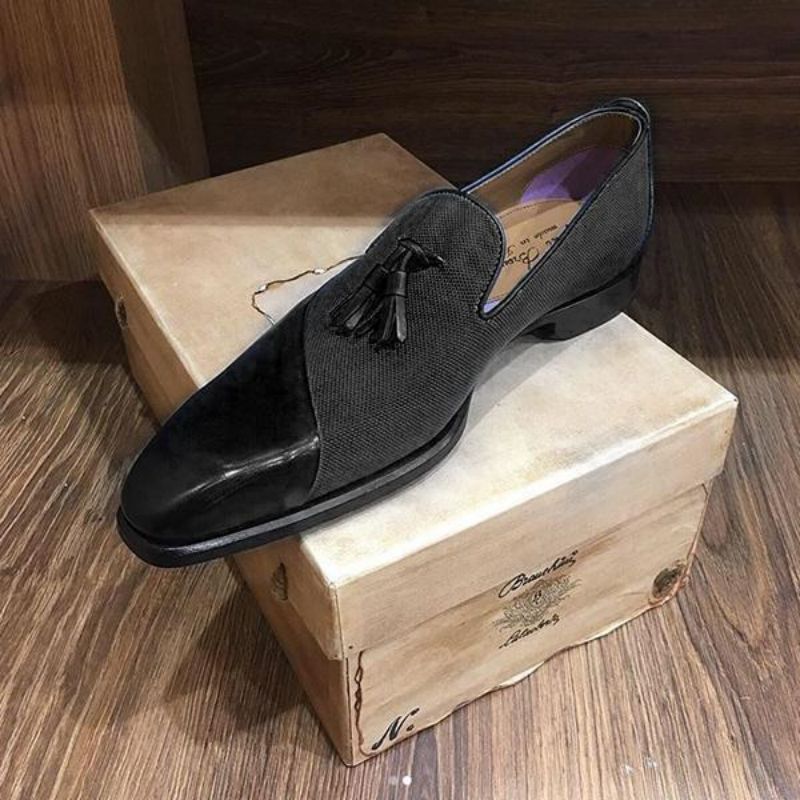 

Loafers Men Shoes PU Stitching Microfiber Casual Fashion Round Head Trend Classic Tassel Decoration Simple British Style CP234, Clear