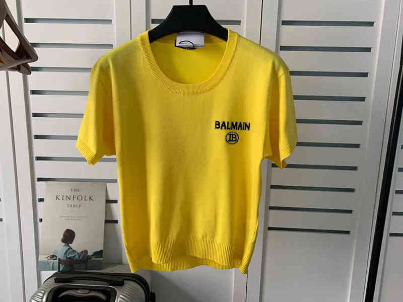 Women's T-Shirt Spring and summer balman silk loose letter Pullover knitted T-shirt lovers' style ins same 25WM