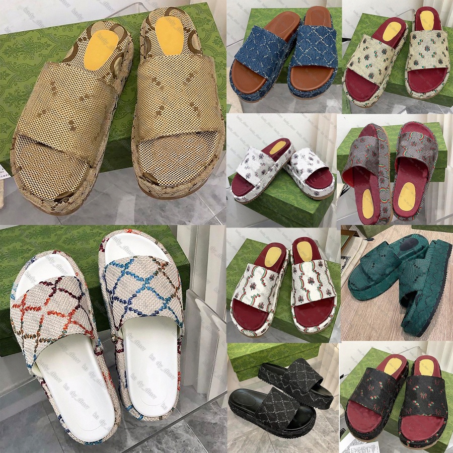 

Platform Designer Slippers Women Interlocking G Slide Sandal Foam Rubber GG Sandals